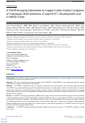 Cover page: A Text Messaging Intervention to Support Latinx Family Caregivers of Individuals With Dementia (CuidaTEXT): Development and Usability Study.