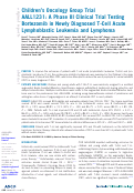 Cover page: Children's Oncology Group Trial AALL1231: A Phase III Clinical Trial Testing Bortezomib in Newly Diagnosed T-Cell Acute Lymphoblastic Leukemia and Lymphoma