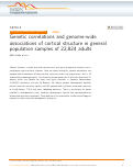 Cover page: Genetic correlations and genome-wide associations of cortical structure in general population samples of 22,824 adults