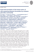 Cover page: Improved annotation of the insect vector of citrus greening disease: biocuration by a diverse genomics community