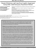 Cover page: Vitamin D Deficiency and Long-Term Cognitive Impairment Among Older Adult Emergency Department Patients