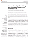 Cover page: Hiding in Plain Sight: The Globally Distributed Bacterial Candidate Phylum PAUC34f