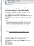 Cover page: Generation of two induced pluripotent stem cell lines (CHOCi002-A and CHOCi003-A) from Pompe disease patients with compound heterozygous mutations in the GAA gene.