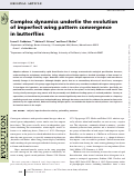 Cover page: Complex dynamics underlie the evolution of imperfect wing pattern convergence in butterflies