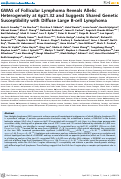 Cover page: GWAS of Follicular Lymphoma Reveals Allelic Heterogeneity at 6p21.32 and Suggests Shared Genetic Susceptibility with Diffuse Large B-cell Lymphoma