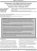 Cover page: Management of In-Flight Medical Emergencies: Are Senior Medical Students Prepared to  Respond to this Community Need?