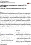 Cover page: Patient Engagement in Community Health Center Leadership: How Does it Happen?