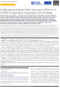 Cover page: Coinfections in Patients With Cancer and COVID-19: A COVID-19 and Cancer Consortium (CCC19) Study