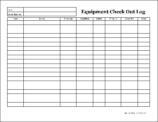 Check Out Log Template from www.formville.com