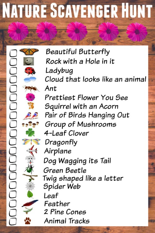 Nature Scavenger Hunt for Kids