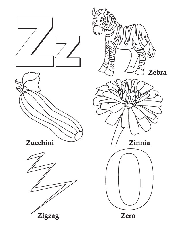 Letter Z Coloring Pages