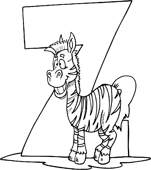 Preschool Letter Z Coloring Pages