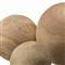 Amanda Coastal Brown Carved Wood Orb Sculpture - Set of 3 | Kathy Kuo Home