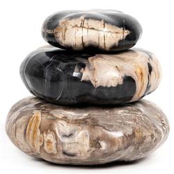 Conor Rustic Black Accent Brown Wood Decorative Sculpture - Set of 3