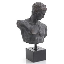 John-Richard Modern Classic Black Greek Bust Marble Stand Sculpture