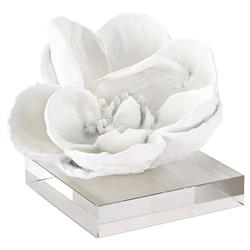 Regina Andrew Modern Classic White Resin Crystal Base Magnolia Sculpture