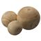 Amanda Coastal Brown Carved Wood Orb Sculpture - Set of 3 | Kathy Kuo Home