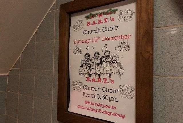 There were several posters on the walls promoting B.A.R.T.'s Church Choir