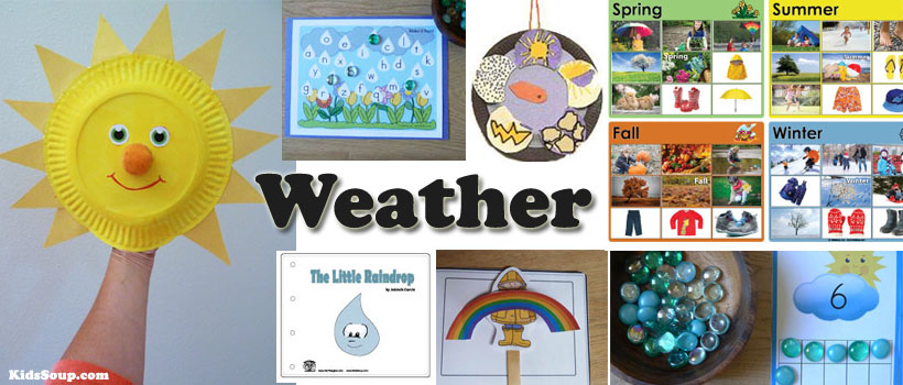 Weather Preschool and Kindergarten theme and lesson plans