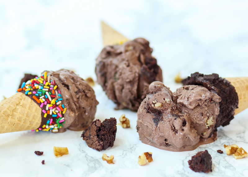 Chocolate Brownie Walnut Ice Cream  |  Lemon & Mocha