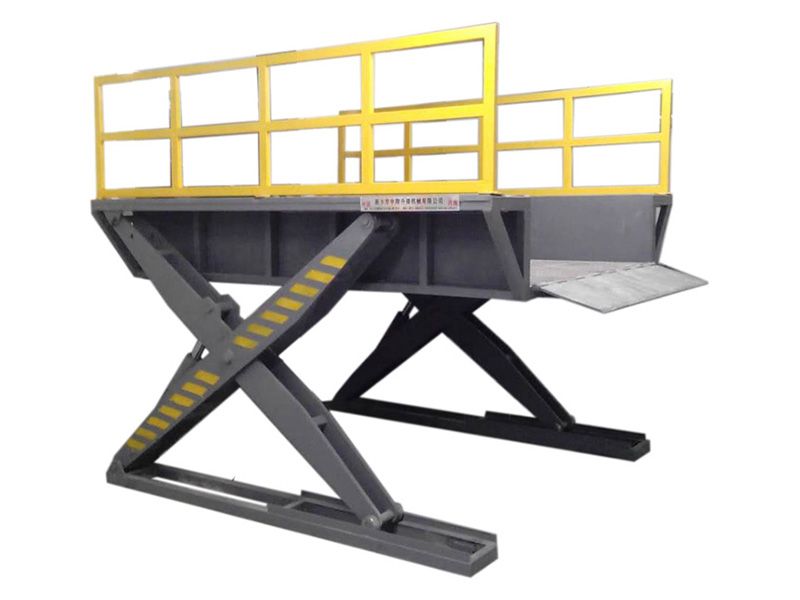 Electric Fixed Hydraulic Scissor Lift Platform With Guardrail