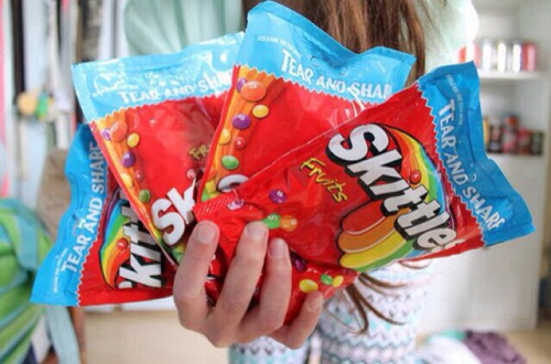 Bags of skittles