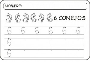 Grafomotricidad con el número 6. Manualidades a Raudales.