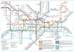 Detailed subway map of London city.