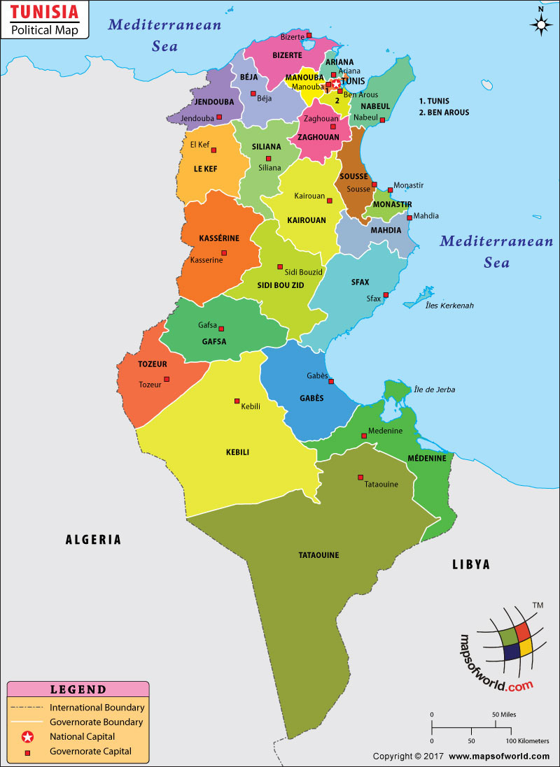 carte de tunisie