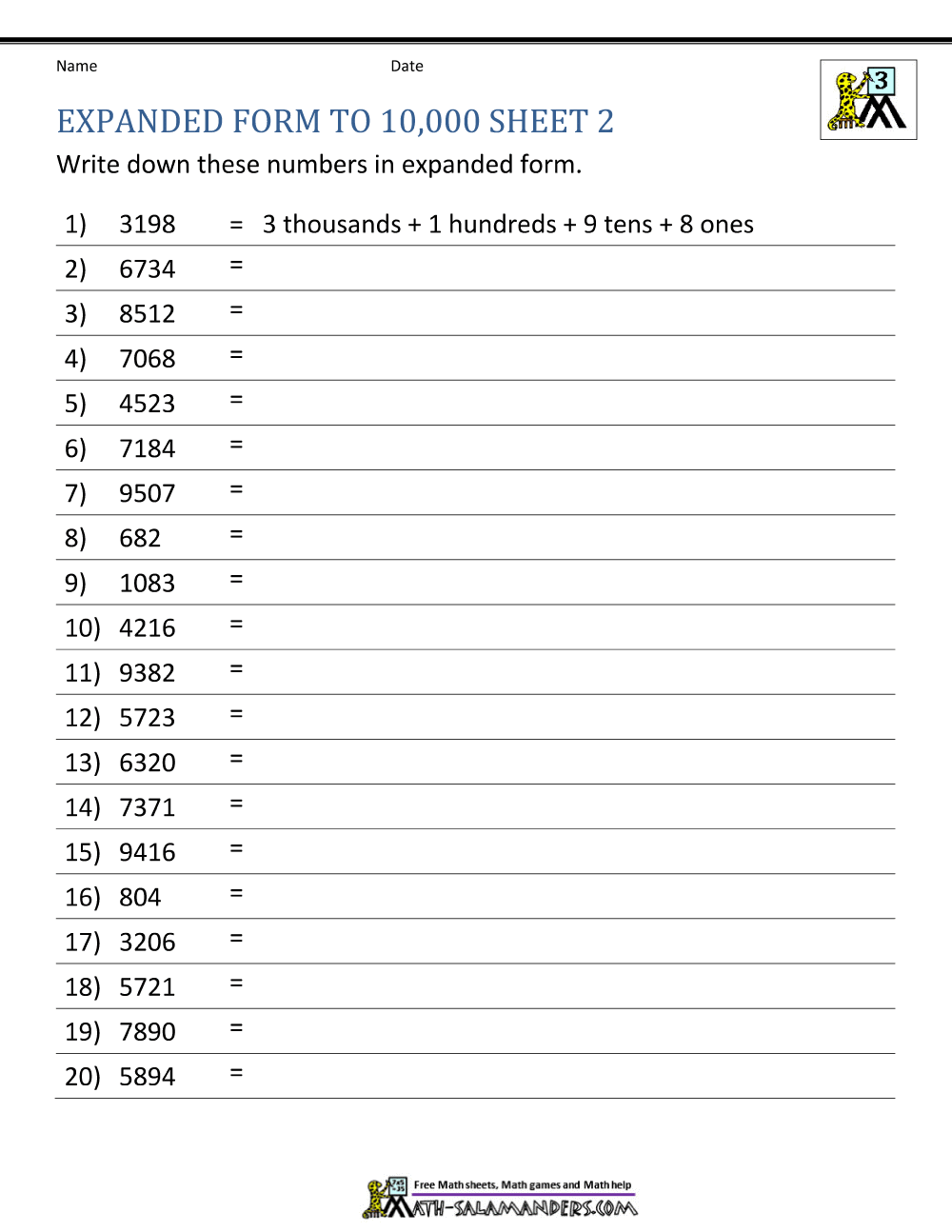 math worksheets place value 3rd grade - 20 expanded form worksheets 3rd ... image.