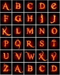 Alphabet Letters On Fire