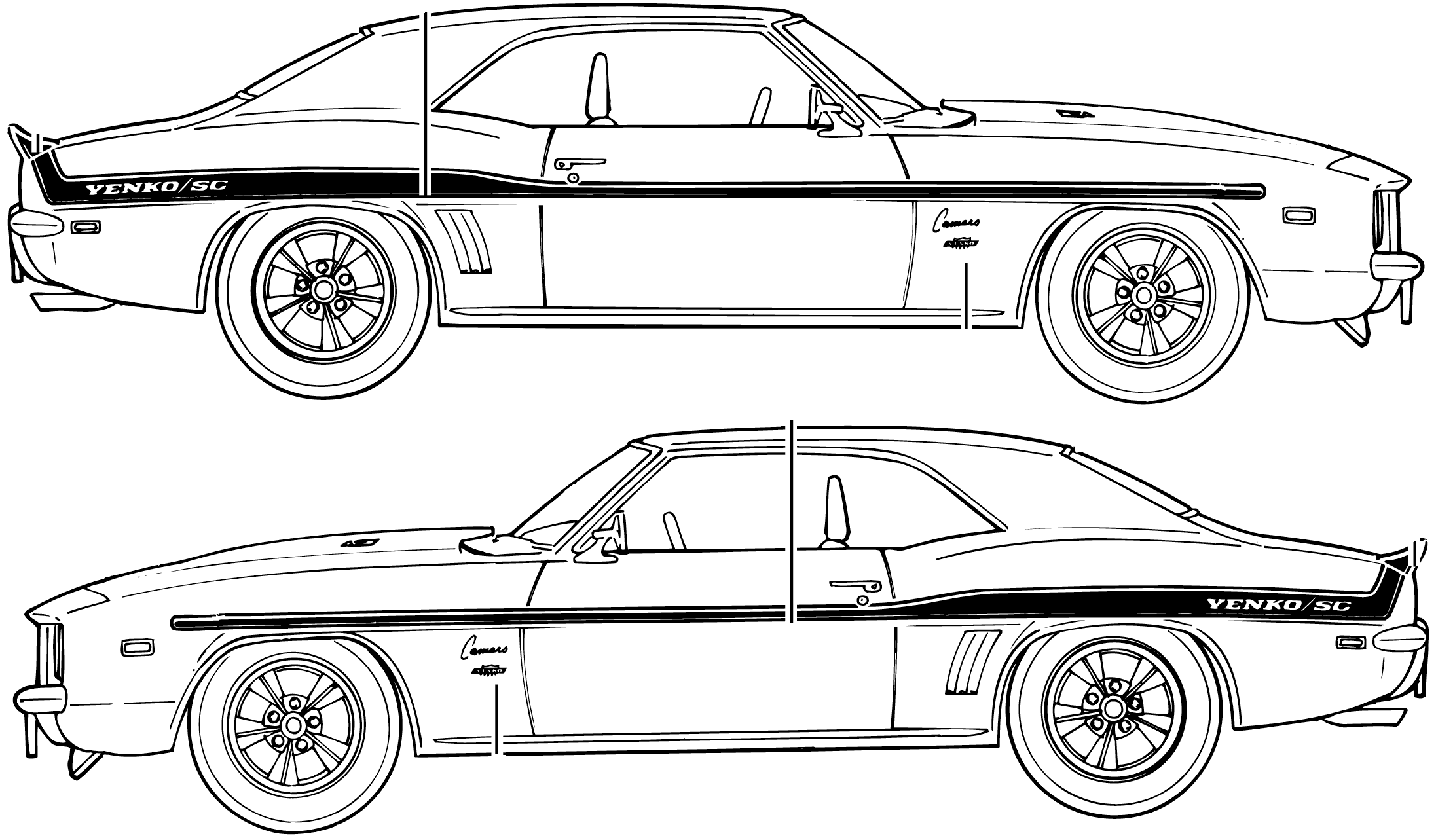 11 1969 Camaro Vector Images