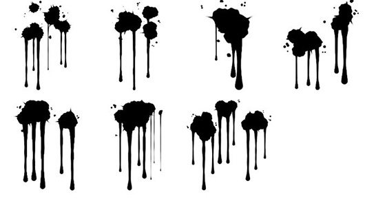 Paint Drip Splatter Black