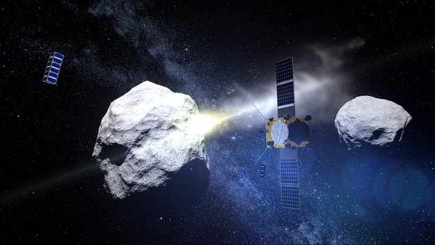 AIM and CubeSats watch impact. Copyright: ESA - ScienceOffice.org