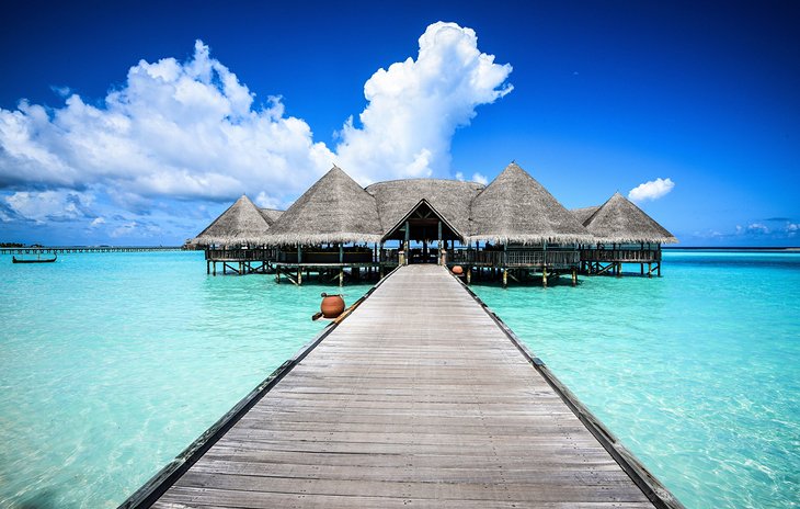 Over-the-water bungalows in the Maldives