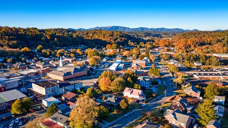 Aerial view of Ellijay, Georgia