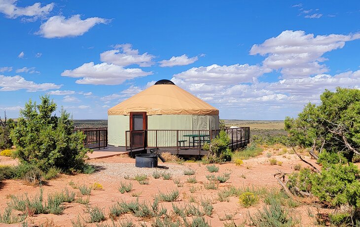 A yurt at Wingate Campground in Dead Horse Point State Park