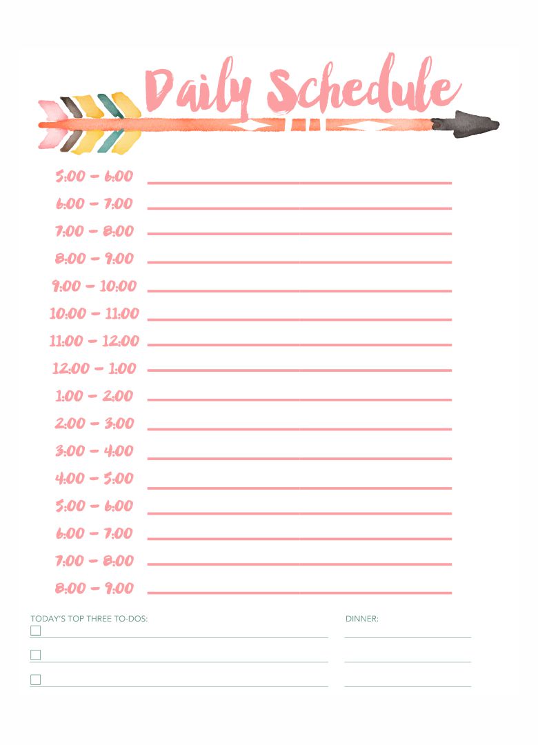 6 Best Images Of Printable Kids Daily Routine Schedule Attendance 