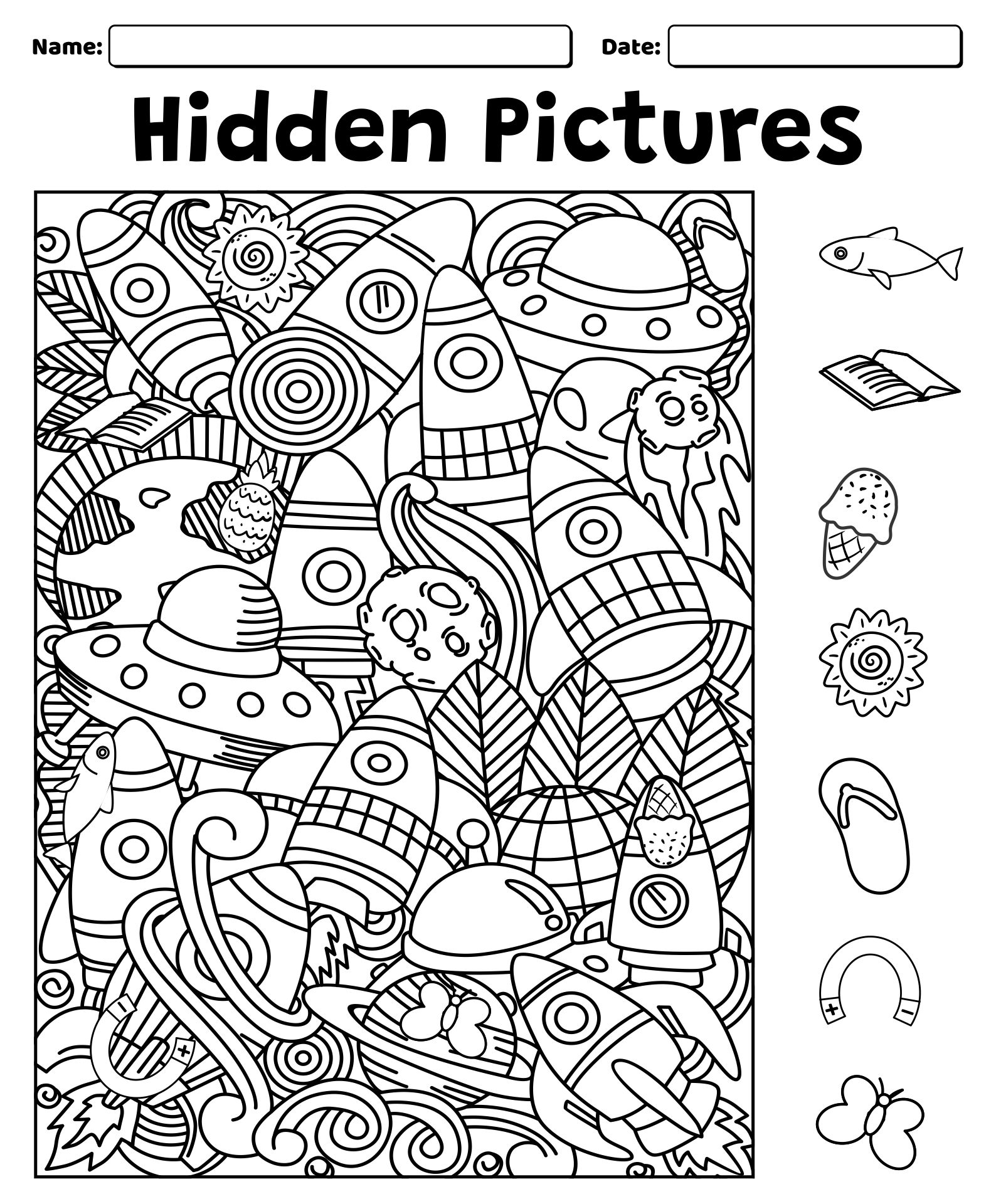 Hidden Pictures Printable Free image.