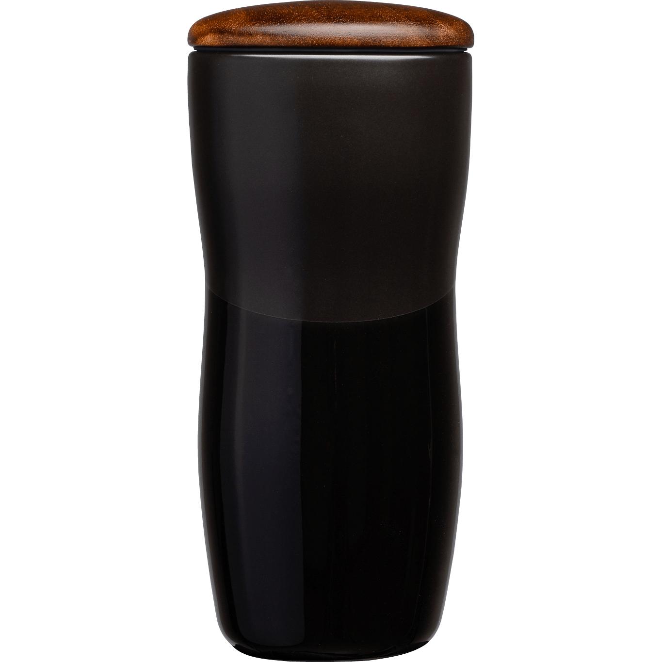 Tarrazu Ceramic Tumblers with Wood Lid (12 Oz.) Large