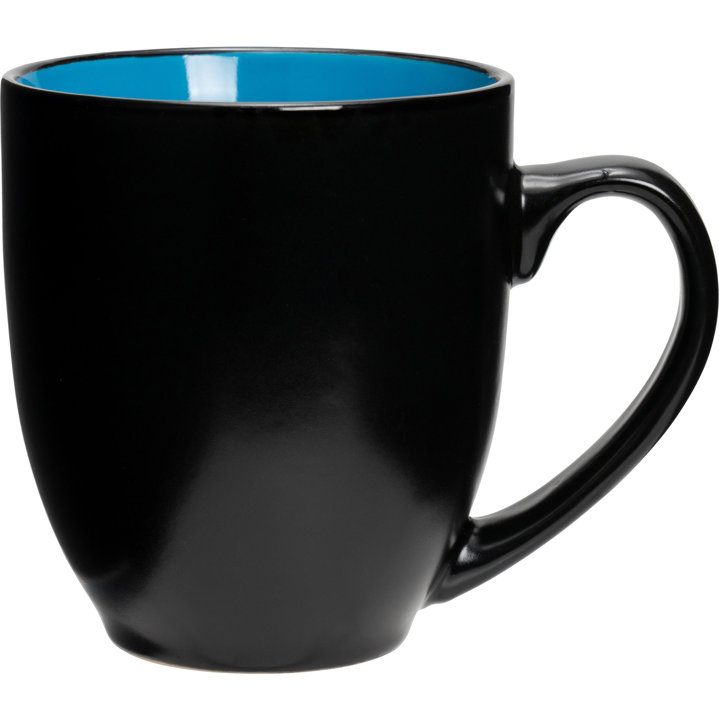 Black / Blue Bistro Two-Tone Ceramic Mug (16 Oz.)