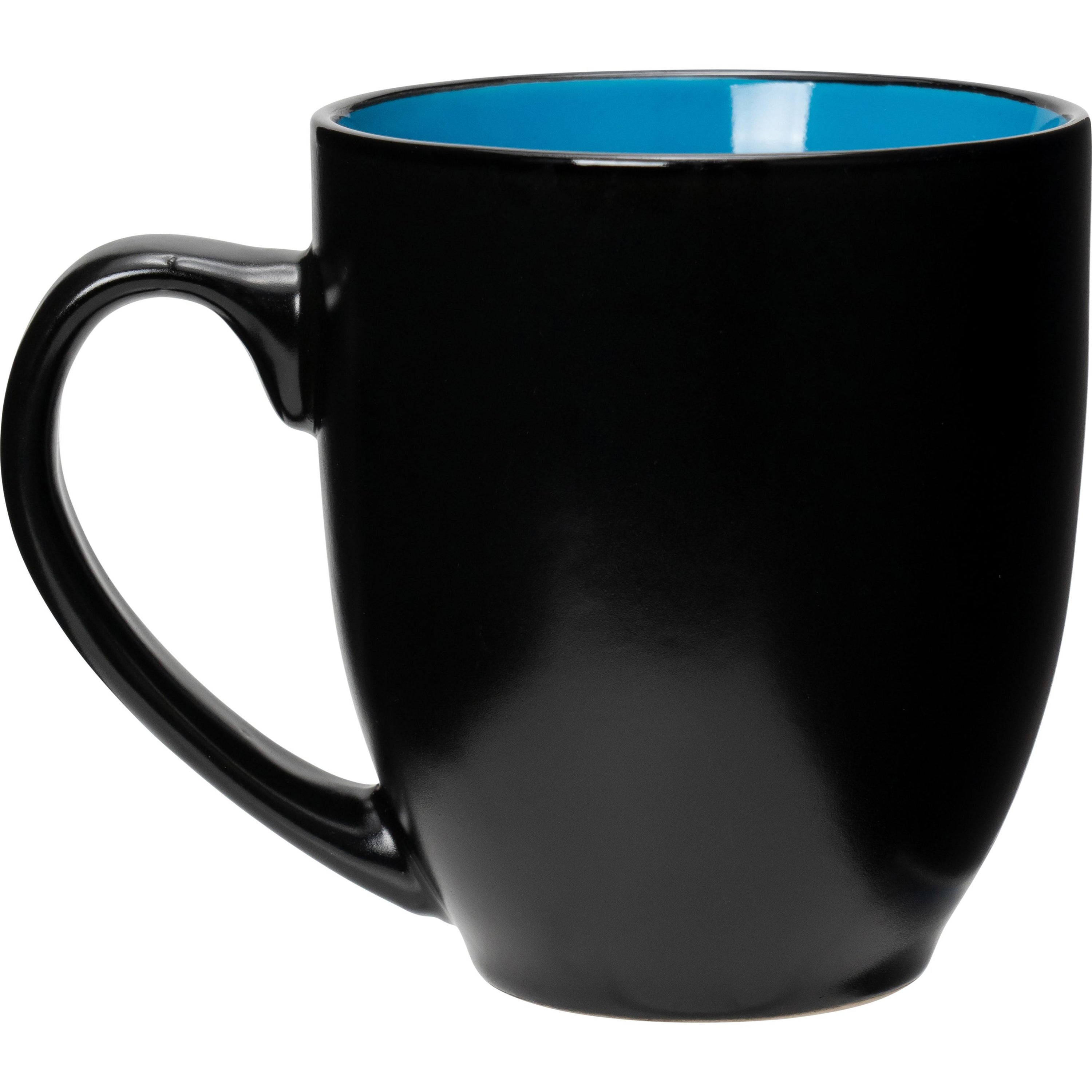 Black / Blue Bistro Two-Tone Ceramic Mug (16 Oz.)