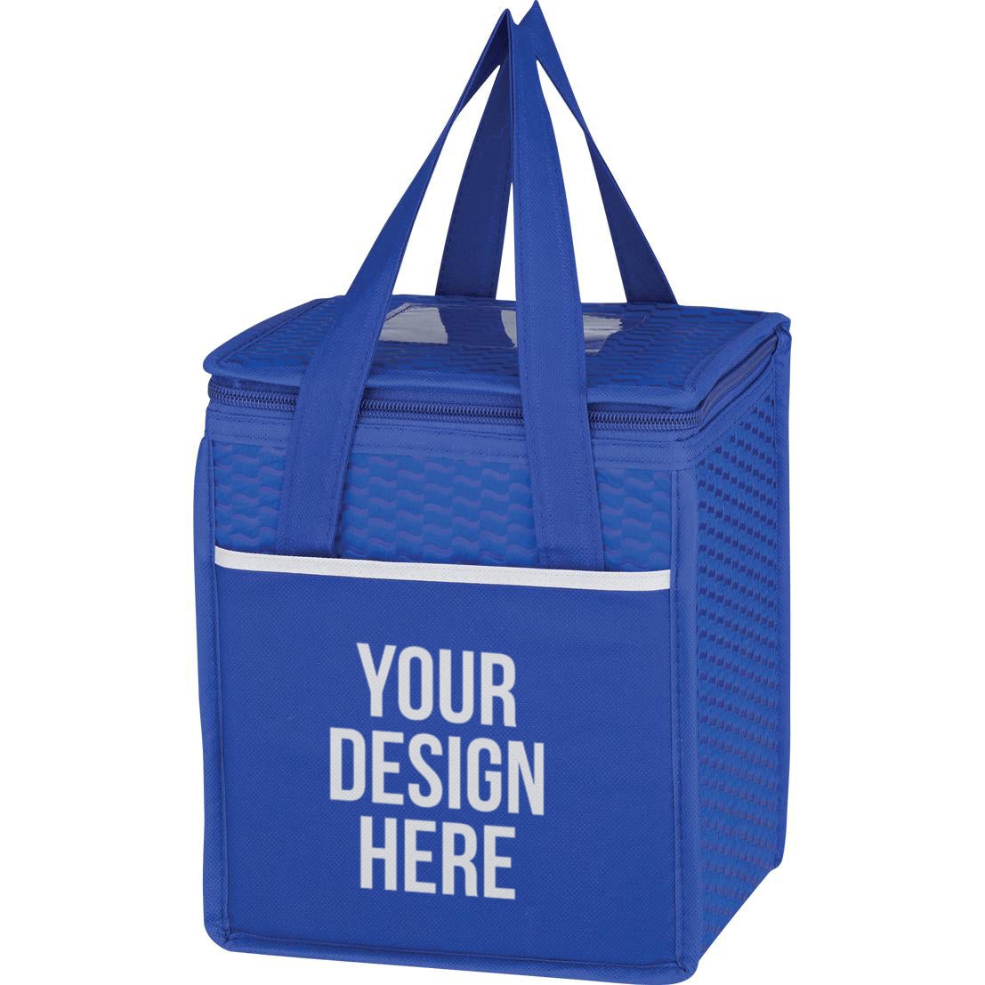 Non-Woven Wave Design Kooler Lunch Bags Mobile