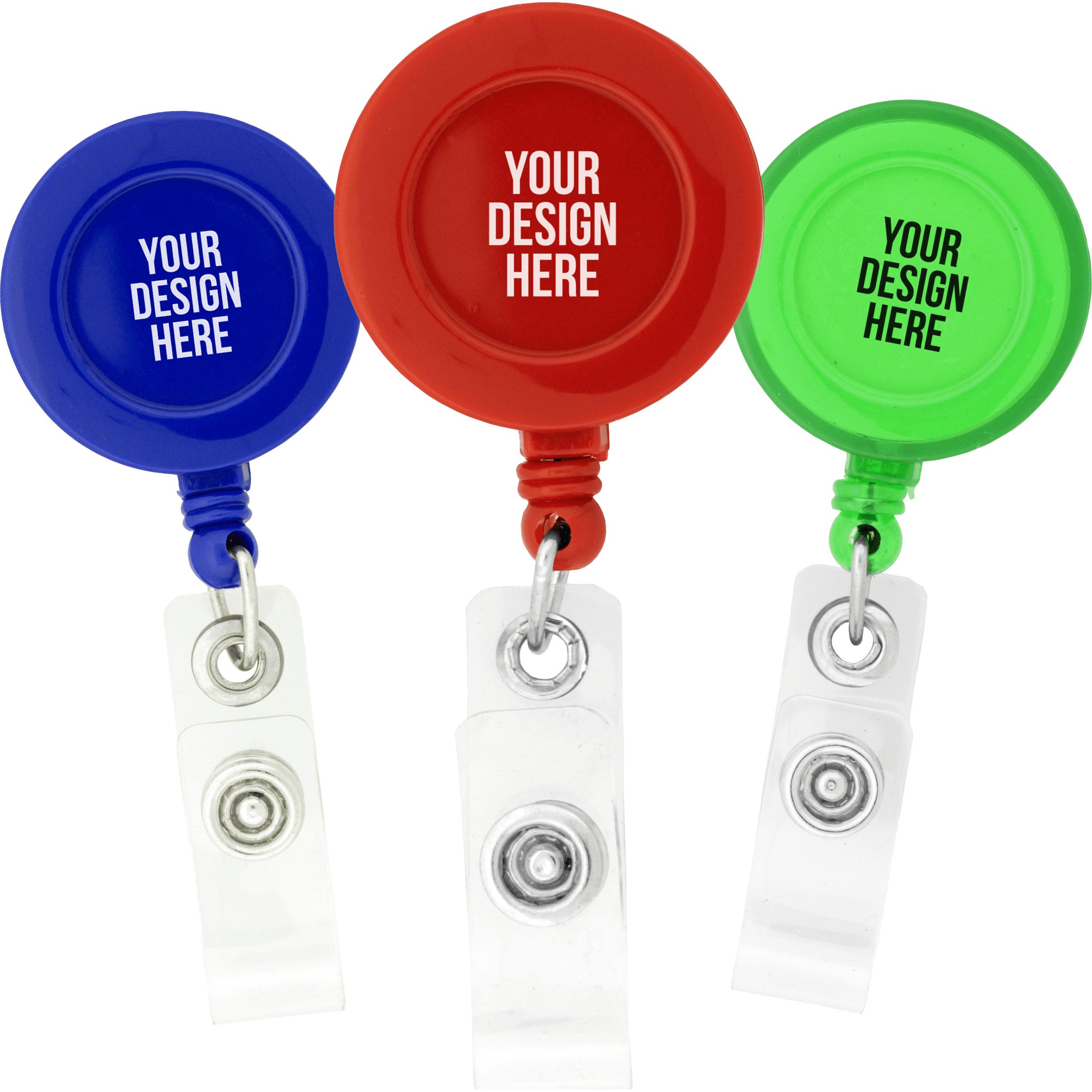 Round Retractable Badge Holder (1.25" Dia., Pad Print)