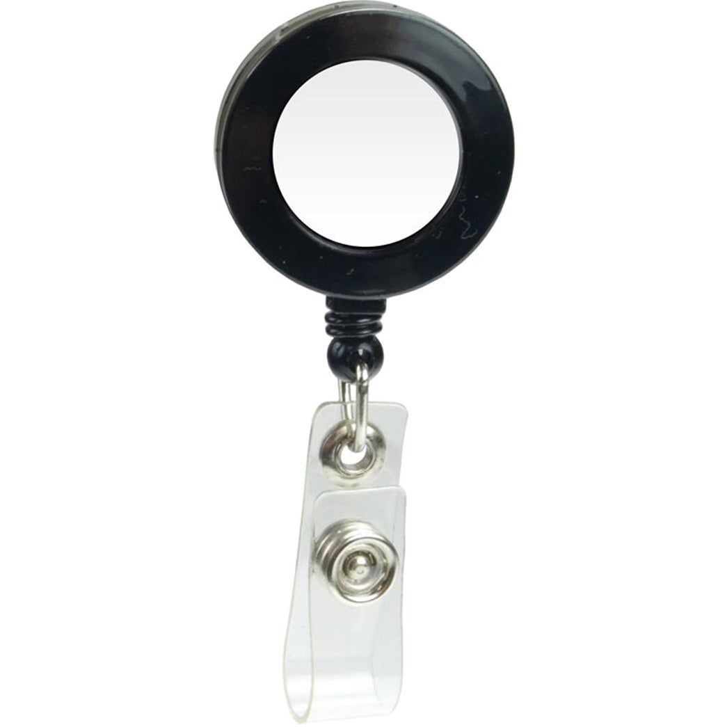 Round Domed Retractable Badge Holders with Alligator Clip Large