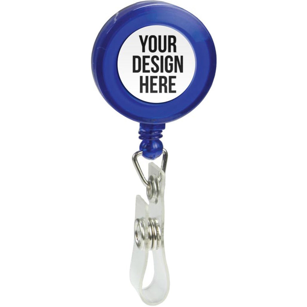 Round Domed Retractable Badge Holder with Alligator Clip