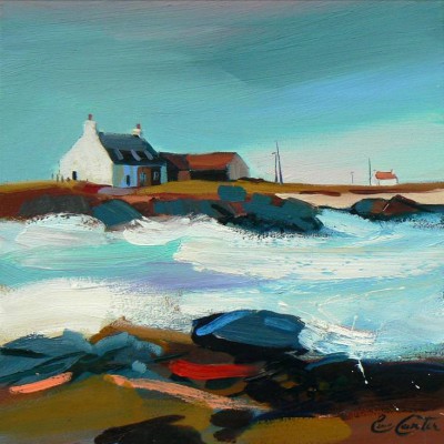 Scottish Artist Pam CARTER - Farm By The Surf