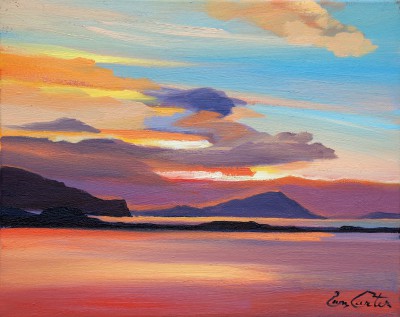 Scottish Artist Pam CARTER - Loch Bay Sundown 