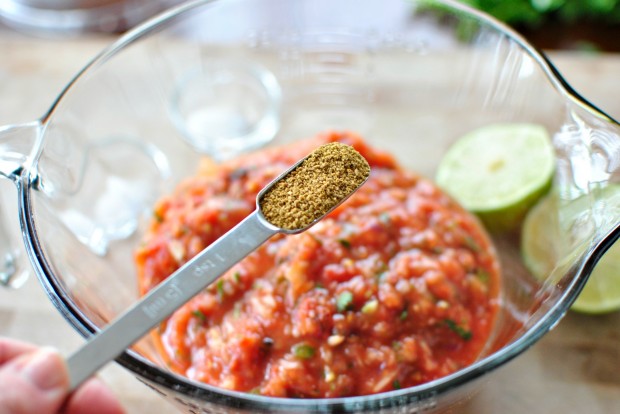 Roasted Tomato Salsa + Baked Tortilla Chips www.SimplyScratch.com cumin