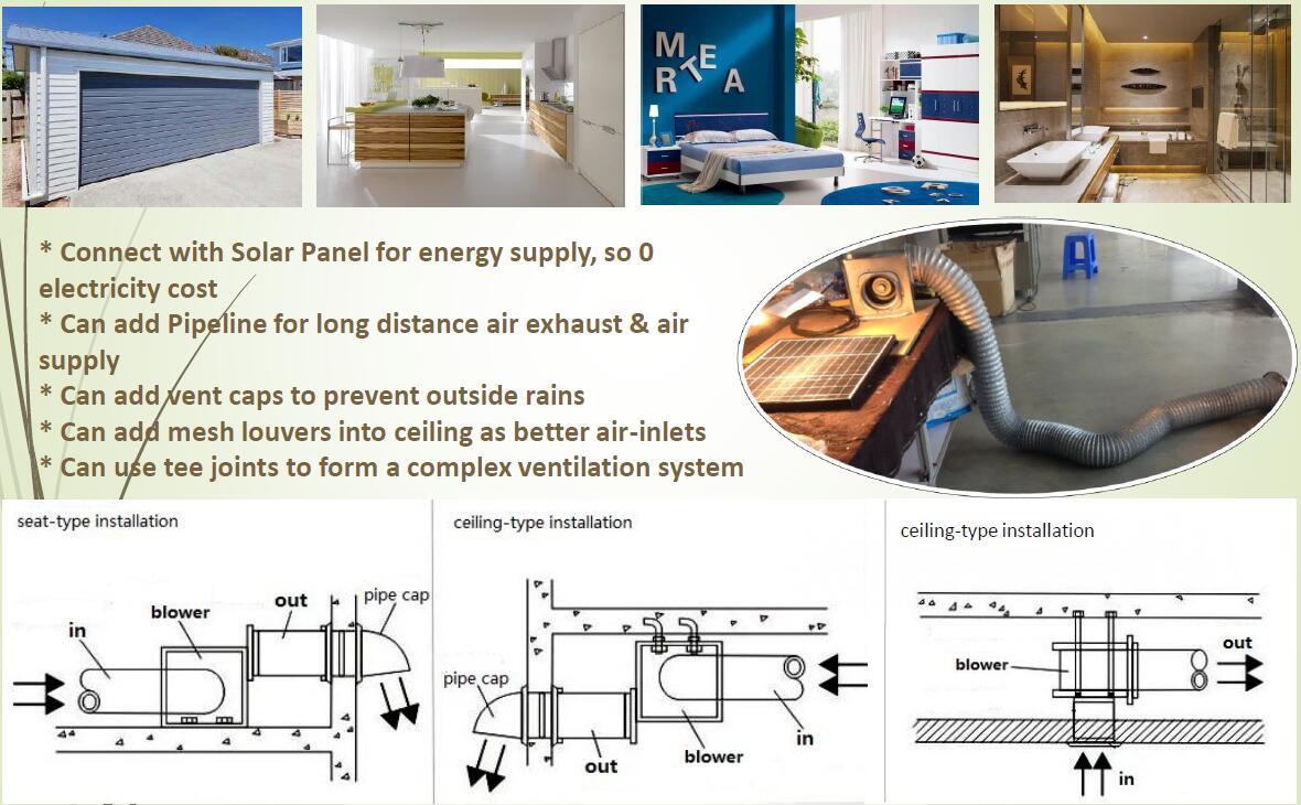 ceiling install solar exhaust fan